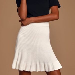 Free People White knit skirt